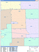 Oak Park  Wall Map Color Cast Style